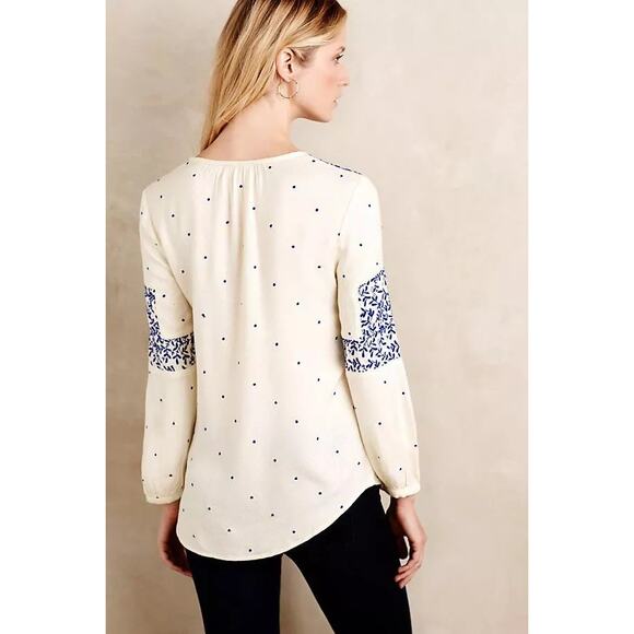 Anthropologie Libra Peasant Top by Vanessa Virginia, 10, Floral Embroidered EUC - Picture 3 of 14